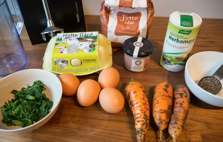 Ingredienser til grønnskasvafler